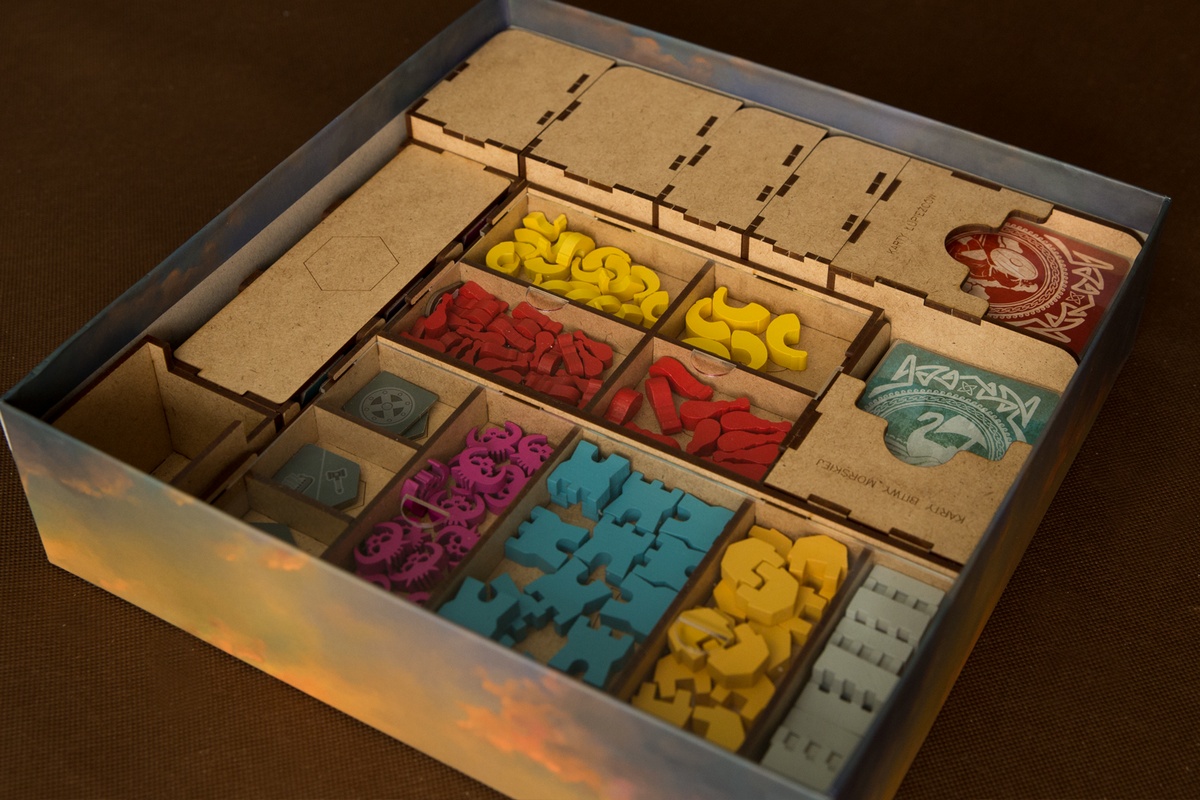 Insert do gry Reavers of Midgard - ułożenie elementów insertu w pudełku - HDF