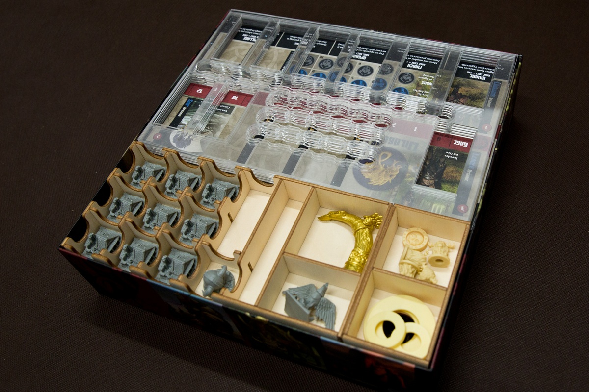 Insert do gry Blood Rage - Promos BOX - Ułożenie elementów w pudełku - wersja ze sklejki